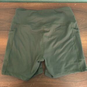 Women's Green Biker Shorts